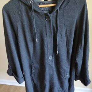 Charcoal Grey Christian Siriano Ponte A Line Jacket - Size 1X